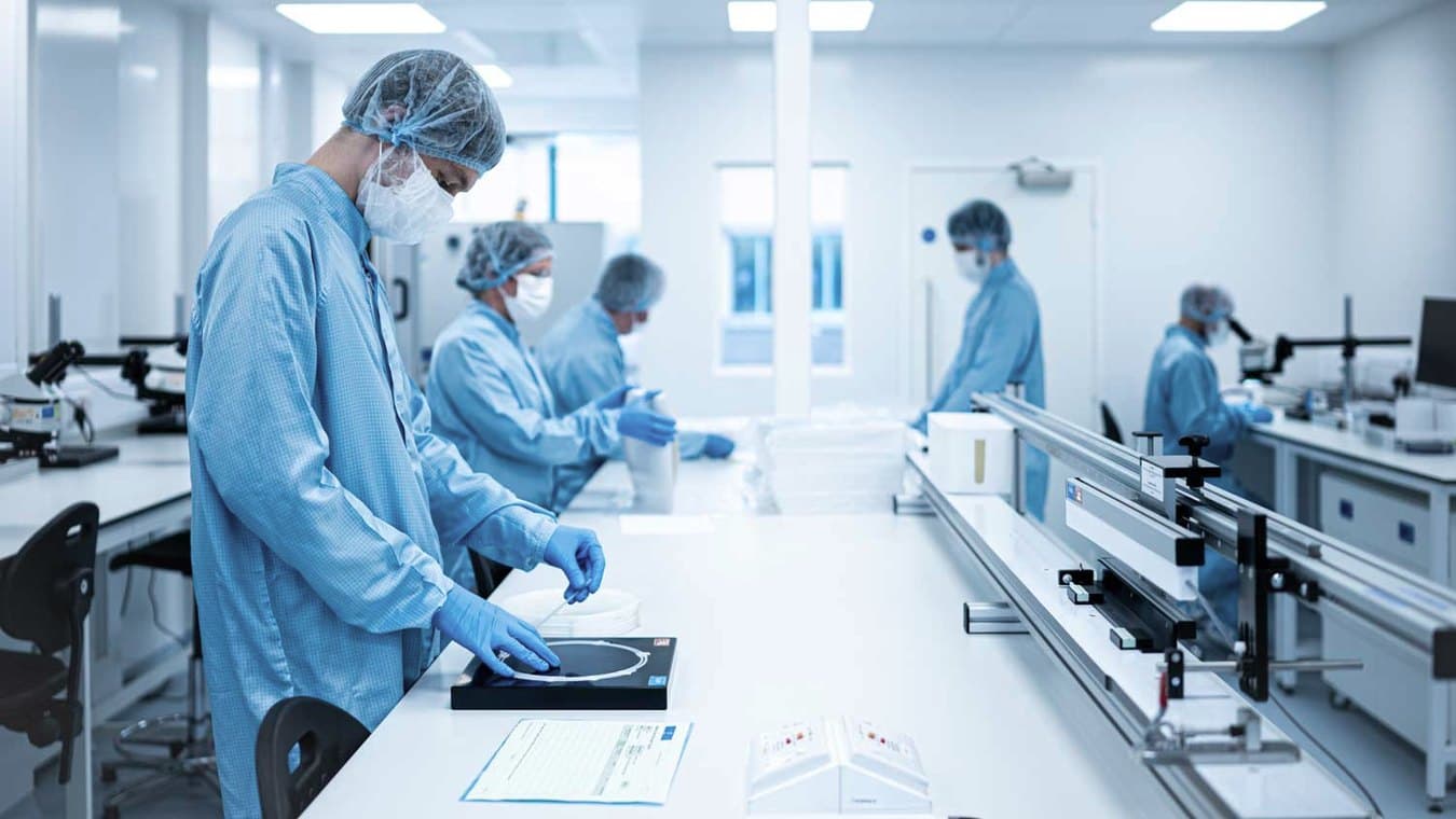 Device assembly and inspection under cleanroom conditions