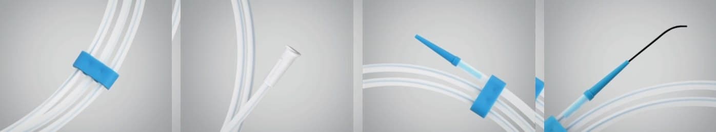 Sino-GW hydrophilic guidewire — atraumatic tip shapes and shaft.